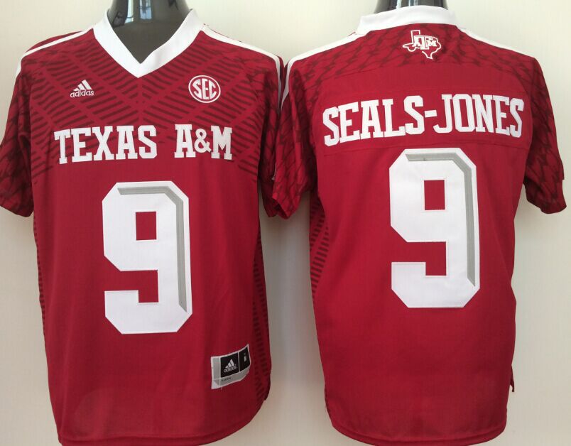 Men Texas A&M Aggies #9 Seals-Jones Red 2025 NCAA Jersey->ncaa teams->NCAA Jersey